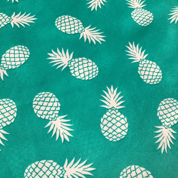 Aqua Teal colored blouse with Pineapple Print - Picture 3 of 3